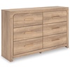 image:imageSignature Design by Ashley 6 Drawer Dresser for Bedroom Light Oak FinishDresser