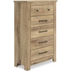 image:imageSignature Design by Ashley Allihauser Vintage 5Drawer Chest with Safety Stop and Anti Tipping Light Brown