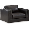 image:imageSignature Design by Ashley Amiata Modern Leather Match Upholstered Oversized Chair BlackBlack