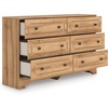 image:imageSignature Design by Ashley Bestmere Traditional 6Drawer Dresser with Oak Finish Light Brown