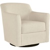 image:imageSignature Design by Ashley Bradney Swivel Chair with Linen Upholstery Contemporary ShelterArm Lounge Seating with Reversible Cushion for Living Room or Bedroom Light NeutralBeige