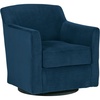 image:imageSignature Design by Ashley Bradney Swivel Chair with Linen Upholstery Contemporary ShelterArm Lounge Seating with Reversible Cushion for Living Room or Bedroom Light NeutralDark Blue