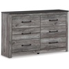 image:imageSignature Design by Ashley Bronyan Contemporary 6 Drawer Dresser GrayDark Gray