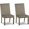 image:imageSignature Design by Ashley Burkhaus Traditional Upholstered Dining Chair Set of 2 Dark BrownGray  Brown