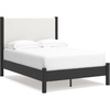 image:imageSignature Design by Ashley Cadmori King Upholstered Panel Bed TwoToneBlackWhite