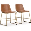 image:imageSignature Design by Ashley Dining Chairs Set of 2 Mid Century Gold ToastLight Brown