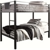 image:imageSignature Design by Ashley Dinsmore Industrial Twin Over Twin Metal Childrens Bunk Bed with Ladder Black amp Gray