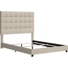 image:imageSignature Design by Ashley Dolante Upholstered King Size Bed Frame BeigeGray Tufted