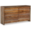 image:imageSignature Design by Ashley Dressonni Farmhouse 6Drawer Dresser with Beveled Edge and Felt Lining Light BrownBrown