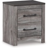 image:imageSignature Design by Ashley Engineered Wood 2 Drawer Nightstand WhiteGray Plank