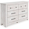 image:imageSignature Design by Ashley Fenderport Vintage Casual Nightstand with Two Drawers USB Charging Bronze Knobs Wood 2492 W x 1598 D x 2504 H WhitewashDresser