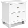 image:imageSignature Design by Ashley Fortman White Nightstand 2 Drawer Storage Hardwood Solids and MDF Construction Traditional Wood Bedside Table 25 W