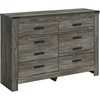 image:imageSignature Design by Ashley Frandern Casual Rustic Dresser With 6 SmoothGliding Drawers Meets ASTM International Safety Standards Wood and Decorative Laminate Gray