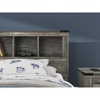image:imageSignature Design by Ashley Frandern MidCentury Modern Bookcase Headboard with Storage and Nailhead Twin Gray