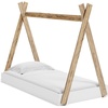 image:imageSignature Design by Ashley Hallityn Casual Full Tent Bed Kids Teepee Bed Frame Foundation or Box Spring Not Needed Montessori Inspired Sleep Space Matte WhiteWhiteNatural