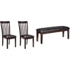 image:imageSignature Design by Ashley Hammis Rake Back Dining Room Chair Set of 2 Dark Brown Haddigan Traditional Upholstered Dining Room Bench Dark Brown