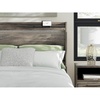 image:imageSignature Design by Ashley Jusika Farmhouse Panel Headboard with LED Light and Shelf Full Dark BrownQueen US Standard