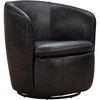 image:imageSignature Design by Ashley Leather Swivel Accent Chair MidnightBlack