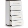 image:imageSignature Design by Ashley Mazilar Contemporary Nightstand with Two Drawers USB Charging Wood 2531 W x 1555 D x 2508 H Dark BrownMatte White5 Drawer Chest
