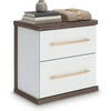 image:imageSignature Design by Ashley Mazilar Contemporary Nightstand with Two Drawers USB Charging Wood 2531 W x 1555 D x 2508 H Dark BrownMatte WhiteNightstand