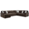 image:imageSignature Design by Ashley MidnightMadness Jumbo Corduroy Chair and a HalfBrown