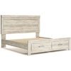 image:imageSignature Design by Ashley Modern Farmhouse Queen Bed FrameKing Platform Bed with 2 Storage Drawers