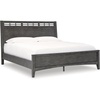 image:imageSignature Design by Ashley Montillan Contemporary California King Panel Bed with LayBack Headboard Foundation or Box Spring Needed Dark BrownCalifornia King Panel Bed