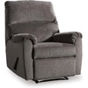 image:imageSignature Design by Ashley Nerviano Contemporary Wall Hugger Recliner with PillowTop Armrest Dark BrownDark Gray