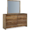 image:imageSignature Design by Ashley Panel Bed Frame Dressonni Queen Sheesham WoodDresser and Mirror