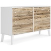 image:imageSignature Design by Ashley Piperton 6 Drawer Dresser White amp Light BrownNaturalWhite