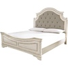 image:imageSignature Design by Ashley Realyn Upholstered Tufted Cottage Headboard ONLY Twin Vintage WhiteQueen