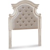 image:imageSignature Design by Ashley Realyn Upholstered Tufted Cottage Headboard ONLY Twin Vintage WhiteTwin