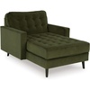 image:imageSignature Design by Ashley Reveon Lakes MidCentury Modern Tufted Velvet Chaise with Loose Seat Cushions Dark Green