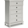 image:imageSignature Design by Ashley Robbinsdale 5 Drawer Chest Tall Dresser for Bedroom Organization Antique White 34W Quick and Easy Assembly Wood Select Oak Veneer and Engineered WoodWhitewash