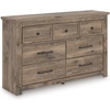 image:imageSignature Design by Ashley Stanziford Casual 7Drawer Dresser with Wood Finish Dark Brown
