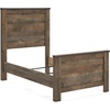 image:imageSignature Design by Ashley Trinell Farmhouse Twin Bed Frame BrownTwin Panel Bed