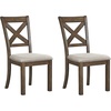 image:imageSignature Design by Ashley Valebeck Upholstered Dining Chairs Set of 2BrownBeige