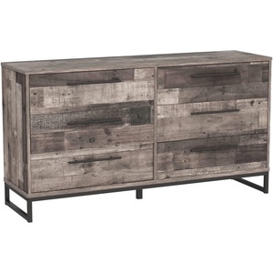 image:imageSignature Design by Ashley 6 Drawer Dresser for Bedroom Light Natural OakPlankBlack1