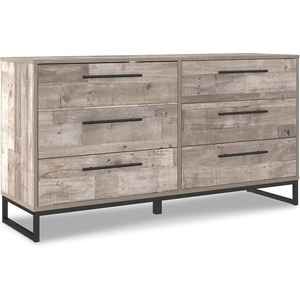 image:imageSignature Design by Ashley 6 Drawer Dresser for Bedroom Light Natural OakWhitewashBlack