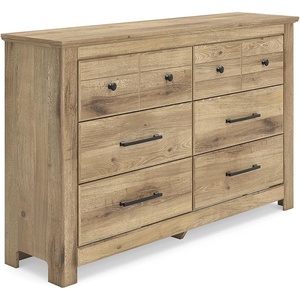 image:imageSignature Design by Ashley Allihauser Vintage 6Drawer Dresser with Safety Stop and Anti Tipping Light Brown