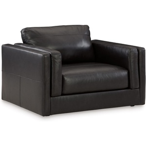 image:imageSignature Design by Ashley Amiata Modern Leather Match Upholstered Oversized Chair BlackBlack