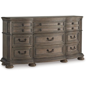 image:imageSignature Design by Ashley Ardenfield Traditional 74 W 9 Drawer Dresser High Capacity Storage for Bedroom Master Suites Light Brown198D x 738W x 39H 9 Drawers