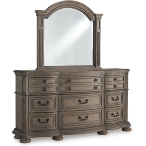 image:imageSignature Design by Ashley Ardenfield Traditional 74 W 9 Drawer Dresser High Capacity Storage for Bedroom Master Suites Light Brown198D x 738W x 815H 9 Drawers