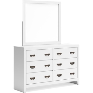 image:imageSignature Design by Ashley Binterglen White 6Drawer Dresser with MirrorWhite