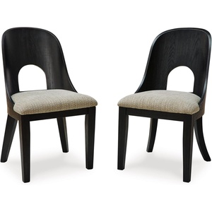 image:imageSignature Design by Ashley Burkhaus Traditional Upholstered Dining Chair Set of 2 Dark BrownBlack  Light Gray