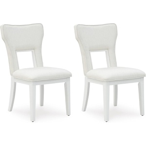 image:imageSignature Design by Ashley Burkhaus Traditional Upholstered Dining Chair Set of 2 Dark BrownWhite