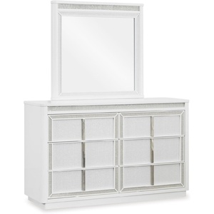 image:imageSignature Design by Ashley Chalanna Queen Upholstered Storage Bed WhiteDresser and Mirror