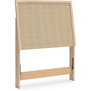 image:imageSignature Design by Ashley Cielden Twin Panel Headboard Light Oak Finish amp Replicated Cane Detail Contemporary Engineered Wood Headboard Only for Youth Dorm or Guestroom Light BrownBeige
