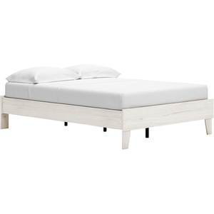 image:imageSignature Design by Ashley Deanlow Full Platform Bed Frame No Box Spring Required Engineered Wood and Laminate MidCentury Modern Furniture for Bedrooms Honey BrownLight Beige