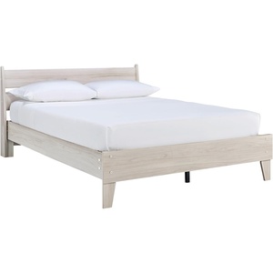 image:imageSignature Design by Ashley Deanlow Full Platform Bed Frame No Box Spring Required Engineered Wood and Laminate MidCentury Modern Furniture for Bedrooms Honey BrownNatural